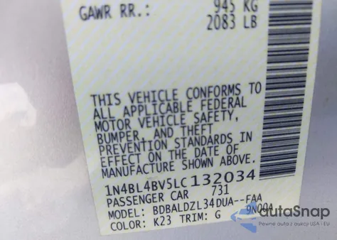 2020 Nissan Altima S from USA, damaged, VIN 1N4BL4BV5LC132034